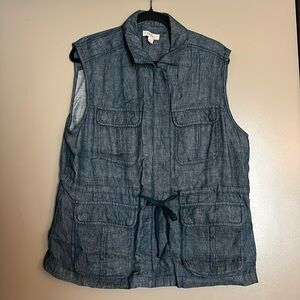Denim cargo vest